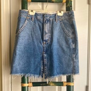 Free People high waist jean mini skirt.